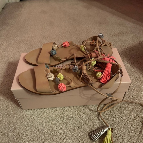 Loeffler Randall wrap around sandals in nude - Picture 3 of 4